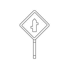 Poster - Crossroad junction colored icon. Element of road signs and junctions for mobile concept and web apps icon. Outline, thin line icon for website design and development, app