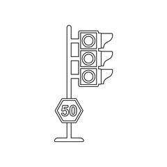 Poster - Traffic alerts colored icon. Element of road signs and junctions for mobile concept and web apps icon. Outline, thin line icon for website design and development, app development