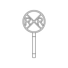 Poster - Railroad cross sign colored icon. Element of road signs and junctions for mobile concept and web apps icon. Outline, thin line icon for website design and development, app