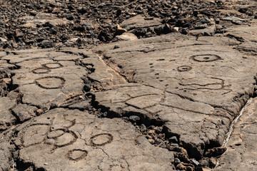 Petroglyphs in Waikoloa Field, on the King's Trail (