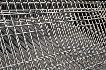 Wall Mural - abstract silver metal grid closeup, modern industry diversity