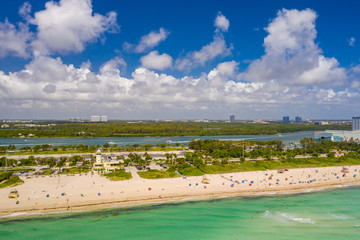 Wall Mural - Miami aerial Haulover Park beach scene