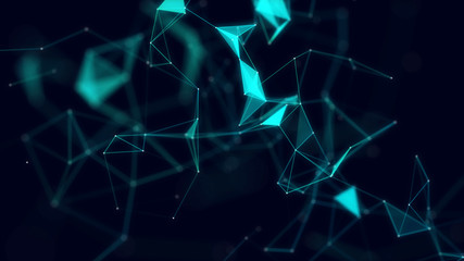 Poster - 3d abstract digital technology background. futuristic sci-fi user interface concept with gradient do