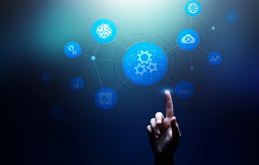 automation of business and industrial manufacturing process. technology innovation and software deve