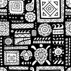 Wall Mural - Ethnic handmade ornament. Seamless pattern for your design. Polynesian style