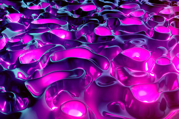 Abstract wavy liquid texture patterns 3D rendering