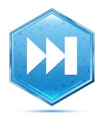 Wall Mural - Next track playlist icon crystal blue hexagon button