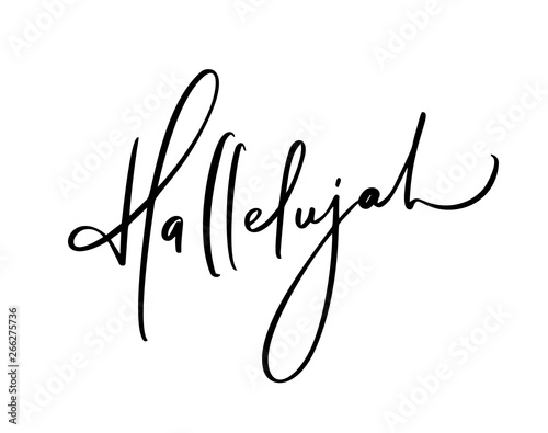 Fotografía Hallelujah vector calligraphy Bible text