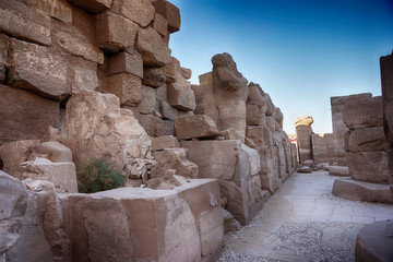 Wall Mural - Great Hypostyle Hall and clouds at the Temples of Karnak