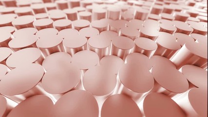 Fototapete - 4k Abstract Round Background Random Motion, 3d Animation, Pink 
