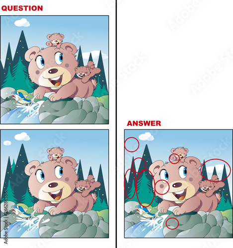 間違い探しクイズ クマと魚 Buy This Stock Vector And Explore 間違い探しクイズ クマと魚 Buy This Stock Vector And Explore