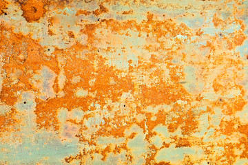 Poster - iron wall with rust. grunge texture. background for the designer. corrosion of metal