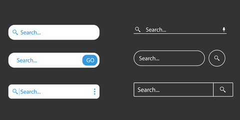 Fototapete - Search bar icon for website, app, ui . Search bar boxes. Set www search bar symbol