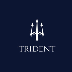 Wall Mural - modern dark blue trident logo design inspiration