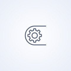 Poster - Mechanical part, vector best gray line icon