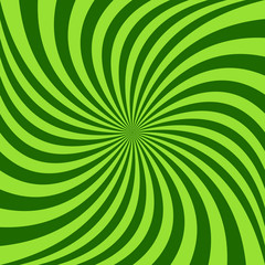 Poster - Spiral ray background - vector design from green rotated rays