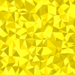 Poster - Yellow irregular triangle tile mosaic background - polygon vector illustration