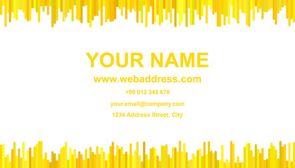 Poster - Abstract business card template design - vector identity card graphic with vertical lines in yellow tones on white background