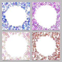 Poster - Colored round border background design set with circles