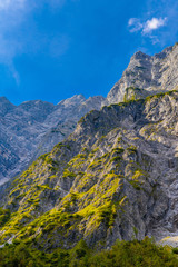 Wall Mural - Valley in Alps mountains near Koenigssee, Konigsee, Berchtesgaden National Park, Bavaria, Germany.