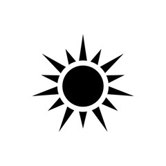 Wall Mural - black sun icon isolated on white background. sun icon