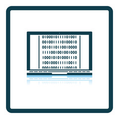 Canvas Print - Laptop With Binary Code Icon