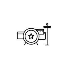 Poster - rock drum set star icon. Element of rock and roll icon. Thin line icon for website design and development, app development. Premium icon