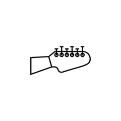 Poster - rock, guitar, fingerboard, head icon. Element of rock and roll icon. Thin line icon for website design and development, app development. Premium icon
