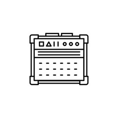 Poster - rock, column, guitar, amplifier icon. Element of rock and roll icon. Thin line icon for website design and development, app development. Premium icon
