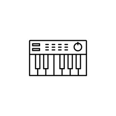 Poster - rock midi keyboard icon. Element of rock and roll icon. Thin line icon for website design and development, app development. Premium icon