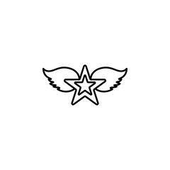 Poster - rock, star, wings icon. Element of rock and roll icon. Thin line icon for website design and development, app development. Premium icon