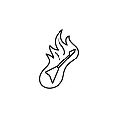 Poster - rock, guitar, fire, flame icon. Element of rock and roll icon. Thin line icon for website design and development, app development. Premium icon
