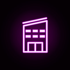 Poster - Building neon icon. Elements of building set. Simple icon for websites, web design, mobile app, info graphics