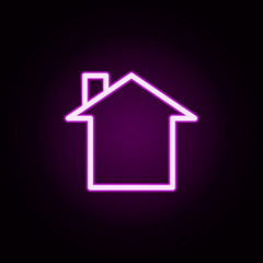 Poster - real estate home neon icon. Elements of building set. Simple icon for websites, web design, mobile app, info graphics