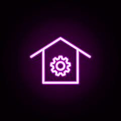 Poster - real estate settings neon icon. Elements of building set. Simple icon for websites, web design, mobile app, info graphics