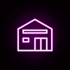 Poster - Building stock neon icon. Elements of building set. Simple icon for websites, web design, mobile app, info graphics