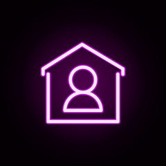 Poster - real estate neon icon. Elements of building set. Simple icon for websites, web design, mobile app, info graphics