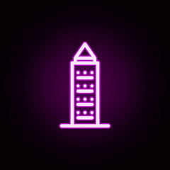 Poster - building architecture neon icon. Elements of building set. Simple icon for websites, web design, mobile app, info graphics