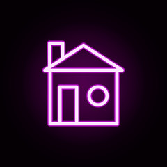 Poster - building home neon icon. Elements of building set. Simple icon for websites, web design, mobile app, info graphics