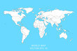 Detailed world map with borders of states. Isolated world map. Vector illustration.