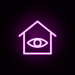Poster - real estate view neon icon. Elements of building set. Simple icon for websites, web design, mobile app, info graphics