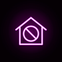 Poster - real estate no house neon icon. Elements of building set. Simple icon for websites, web design, mobile app, info graphics