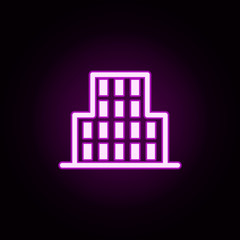 Poster - building school neon icon. Elements of building set. Simple icon for websites, web design, mobile app, info graphics