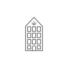 Poster - Amsterdam, buildings icon. Element of marijuana icon. Thin line icon for website design and development, app development. Premium icon
