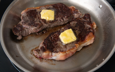 Grass Fed Juicy Steak on Skillet