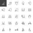 © alekseyvanin - Health conditions and diseases line icons set. linear style symbols collection, outline signs pack. vector graphics. Set includes icons as Handicapped patient, chronic pain, headache, cough, allergy