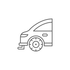 Poster - Rear, car icon. Element of auto service icon. Thin line icon for website design and development, app development. Premium icon