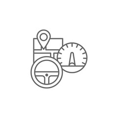 Poster - Speedometer, car icon. Element of auto service icon. Thin line icon for website design and development, app development. Premium icon