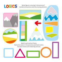 Wall Mural - Logic Kid Combine Picture Game Printable Template