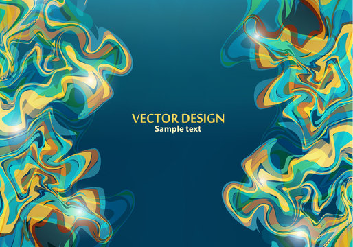 Template design for presentation, cover, flyer, banner with wavy stripes in modern style. Abstract backgrounds with distortion of geometric shapes.